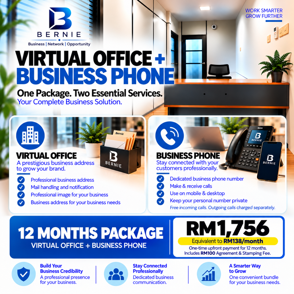 Virtual Office + Business Phone (12 Months Package)